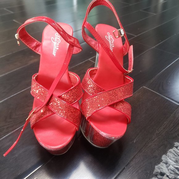 Red Sparkly Dance Heel - Picture 3 of 4